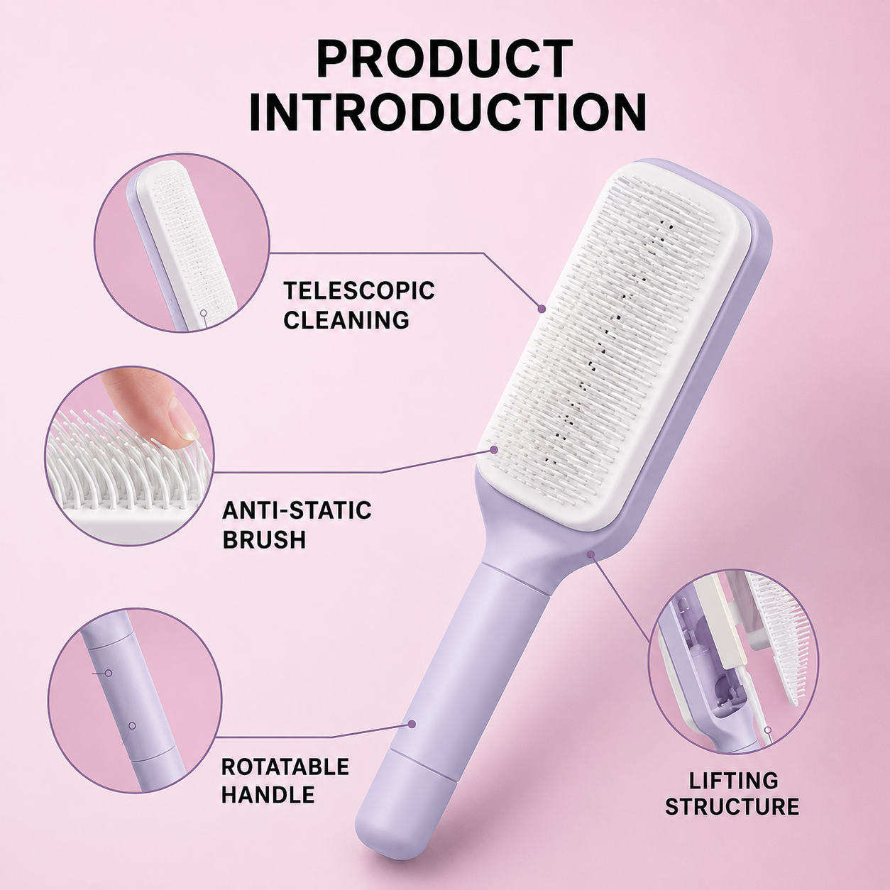 Self-Cleaning Hair Brush